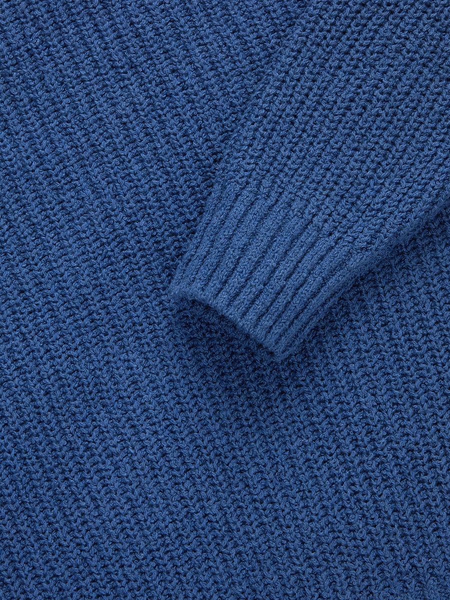 Cotton Crewneck Sweater ~ Lapis Boucle