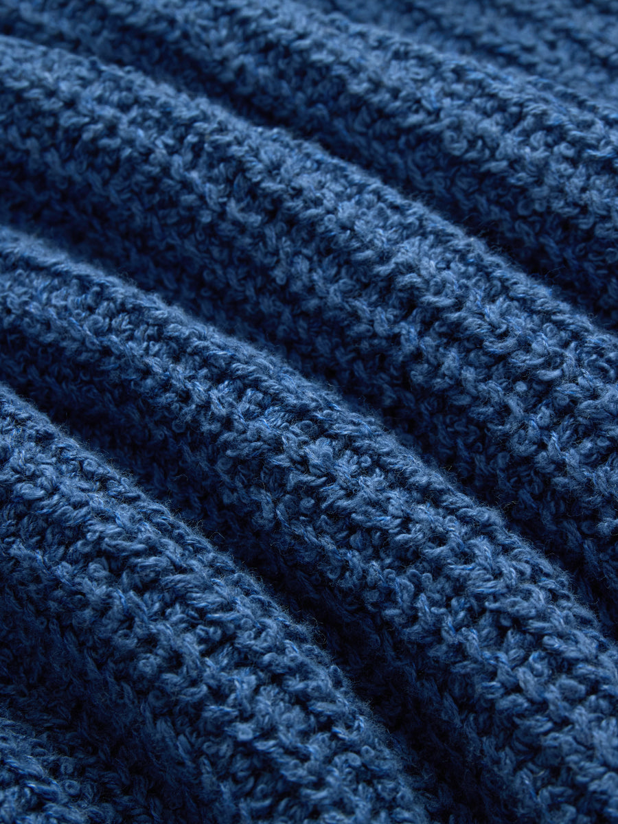 Cotton Crewneck Sweater ~ Lapis Boucle