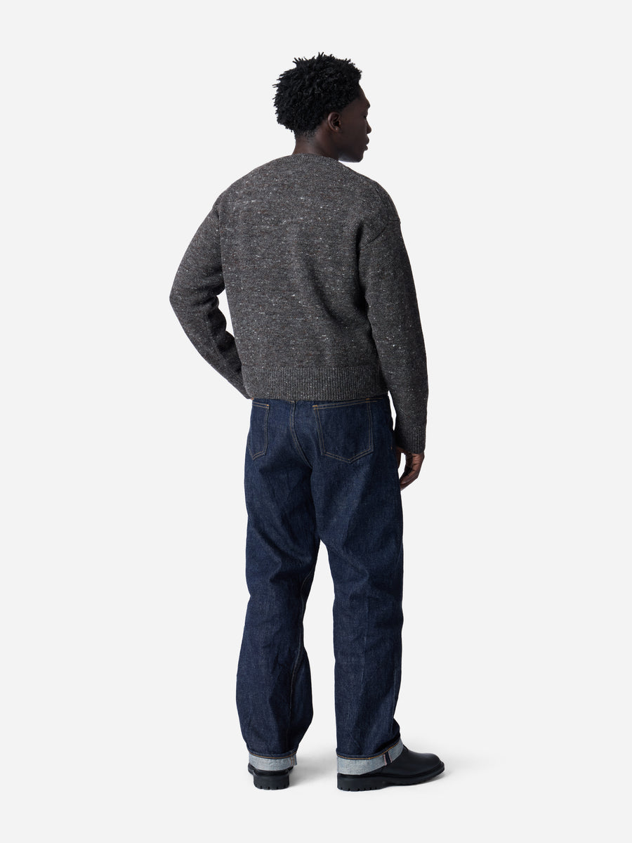 V-Neck Sweater ~ Pewter Tweed