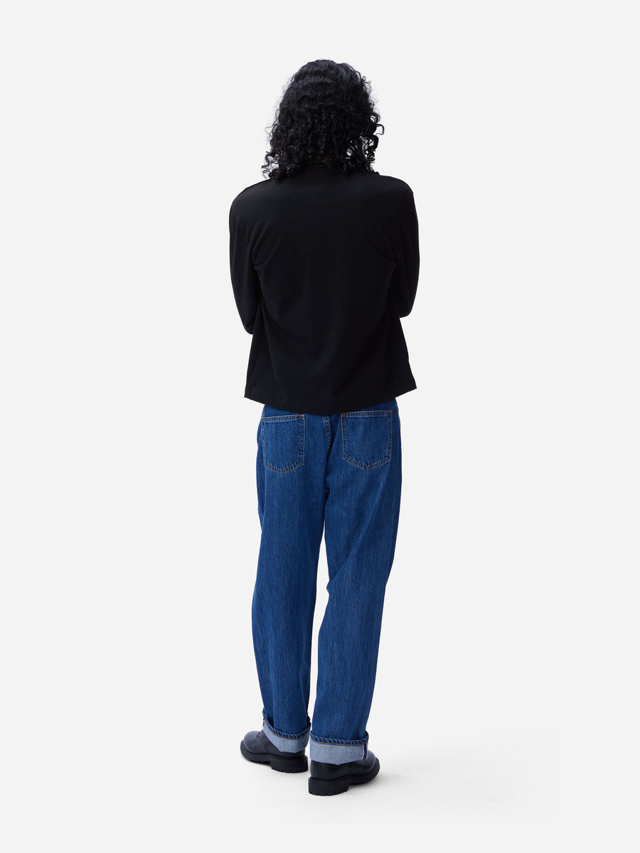 Heavyweight Boxy Long Sleeve T-shirt ~ Black