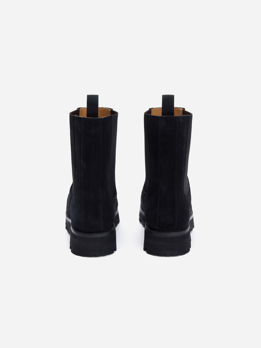 Lug Chelsea Boot ~ Black Suede
