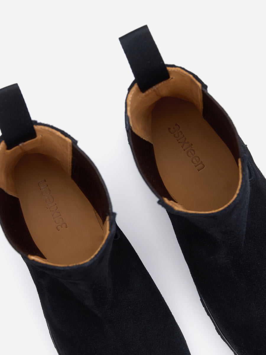 Lug Chelsea Boot ~ Black Suede