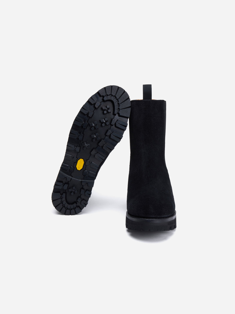 Lug Chelsea Boot ~ Black Suede