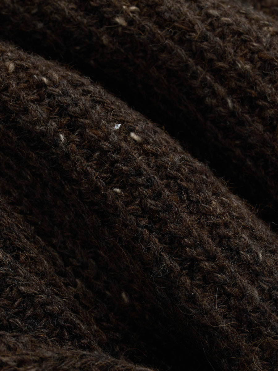 Fisherman Cardigan ~ Umber Tweed