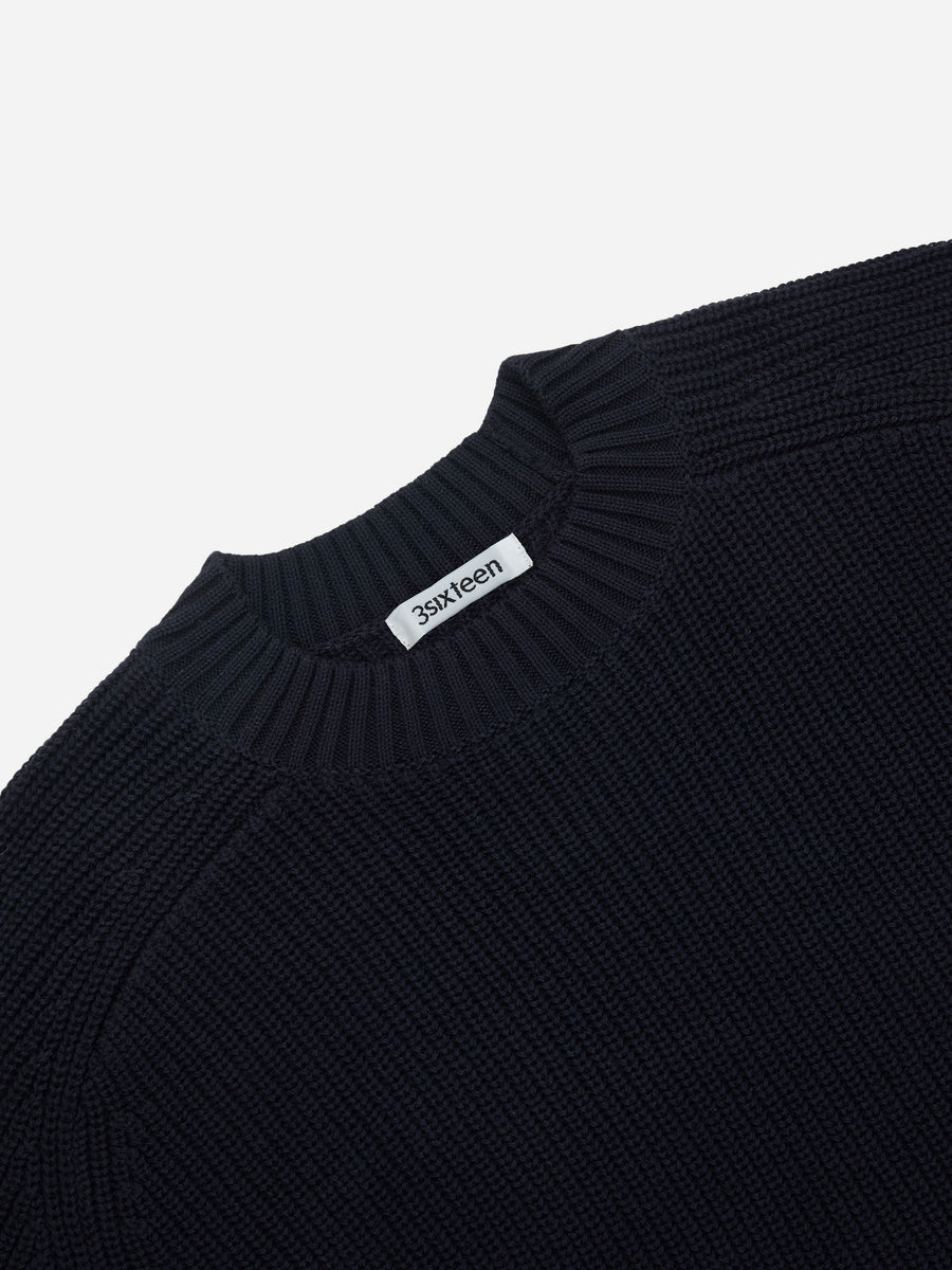 Cotton Crewneck Sweater ~ Black