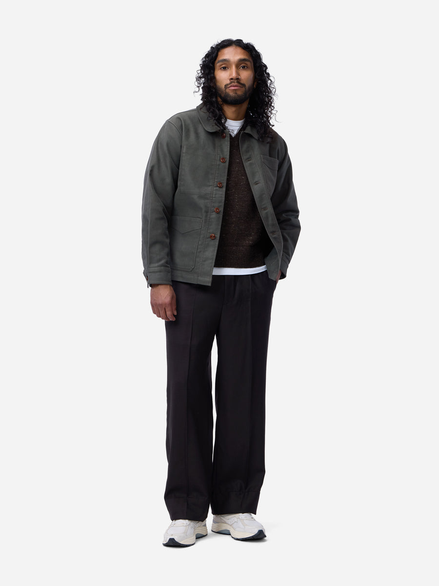 French Work Jacket ~ Grey Moleskin