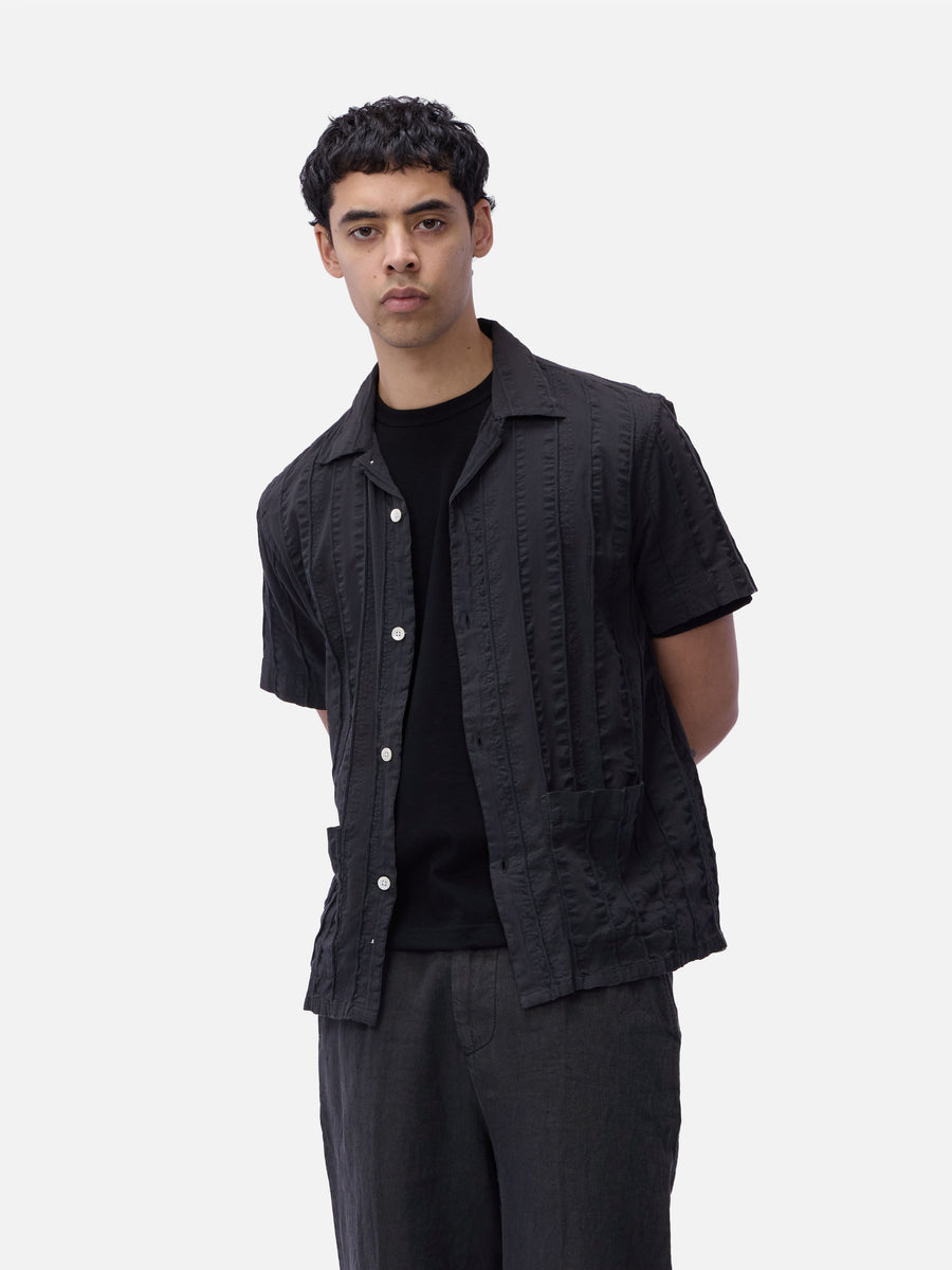 Cabana Shirt ~ Charcoal Rope Stripe