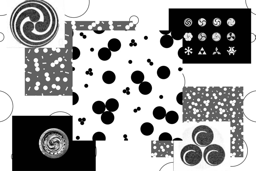 A moodboard of various images that informed the final print design.