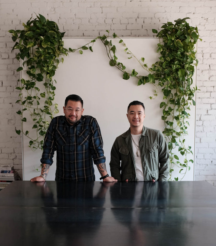 A portrait of owners Andrew and Johan.
